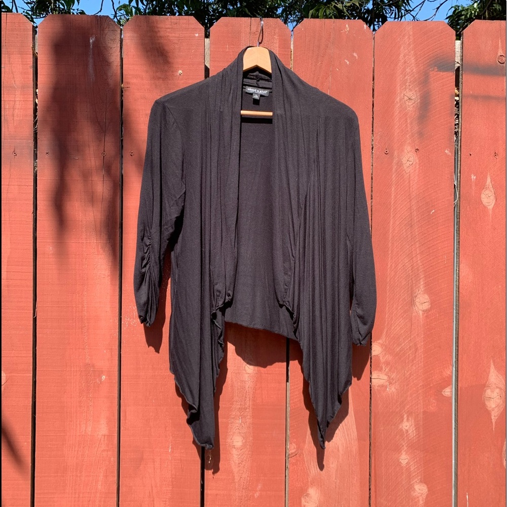 All Black Polyester Cardigan.